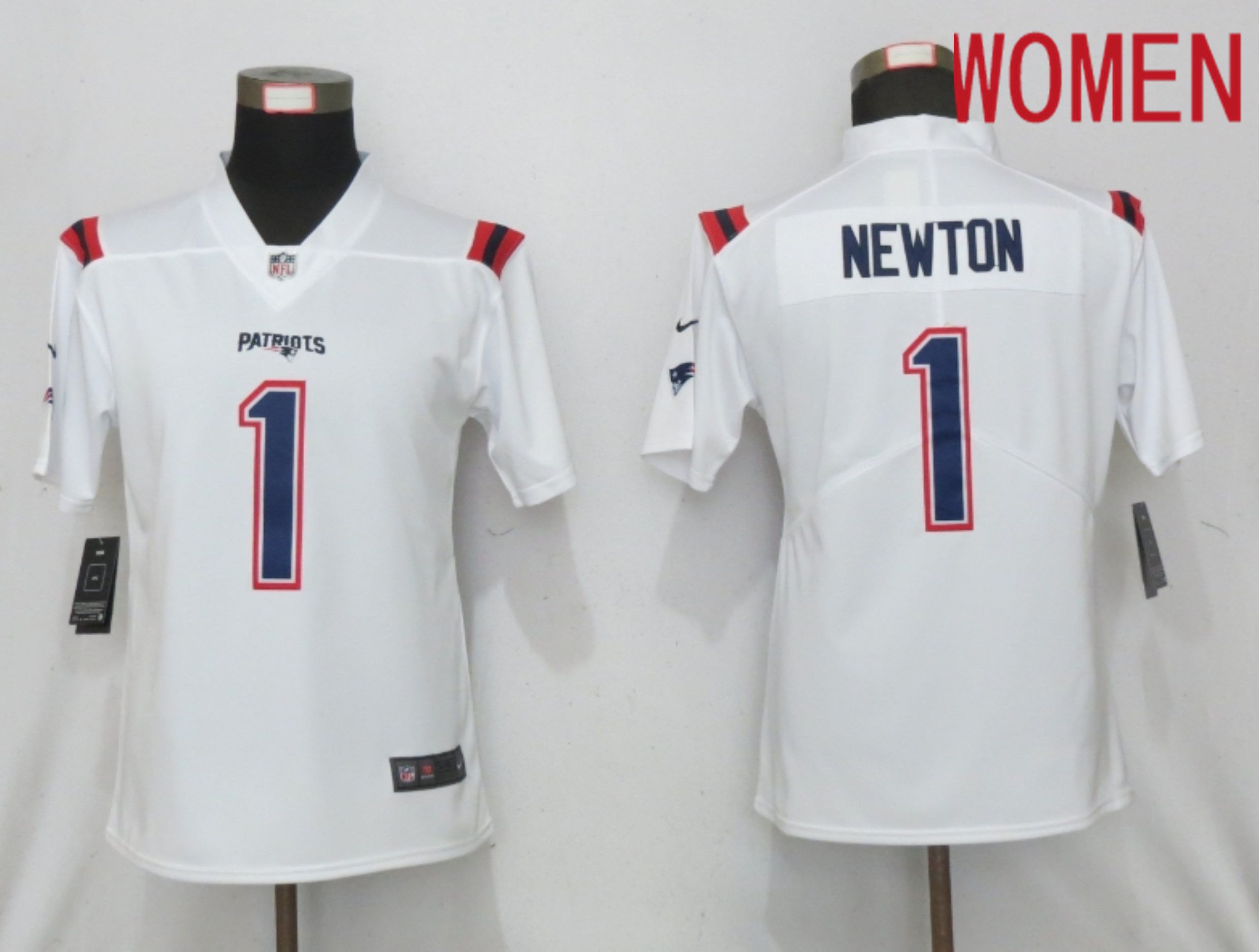 Women New England Patriots #1 Newton White Elite Playe Nike NFL Jersey